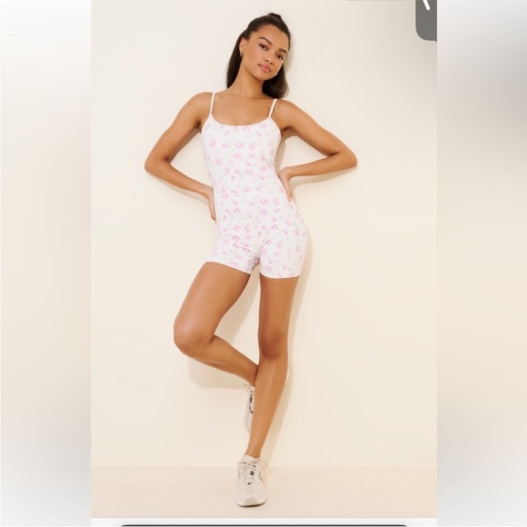 LoveShackFancy Pants - LoveShackFancy workout rose Atticus romper size large
